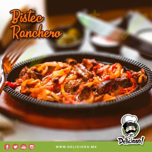 Bistec Ranchero en Salsa de Jitomate y Papas