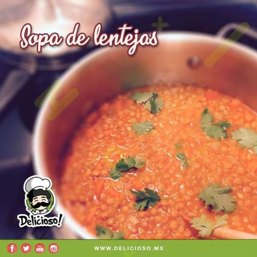 Sopa de Lentejas con Tocino y Plátano Macho