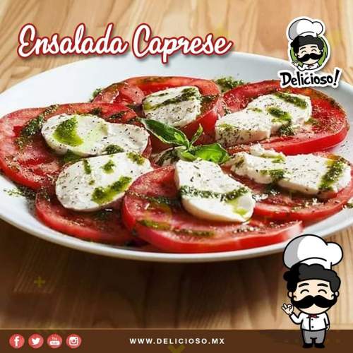 Ensalada Caprese Italiana: Tomate, Mozzarella y Albahaca